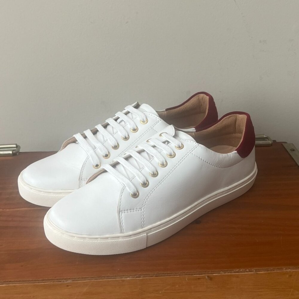 Jack Rogers Rory Classic Sneakers Brand New White/Bordeaux Size 8